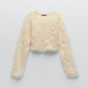 BRAND NEW ZARA Feather-effect sweatshirt